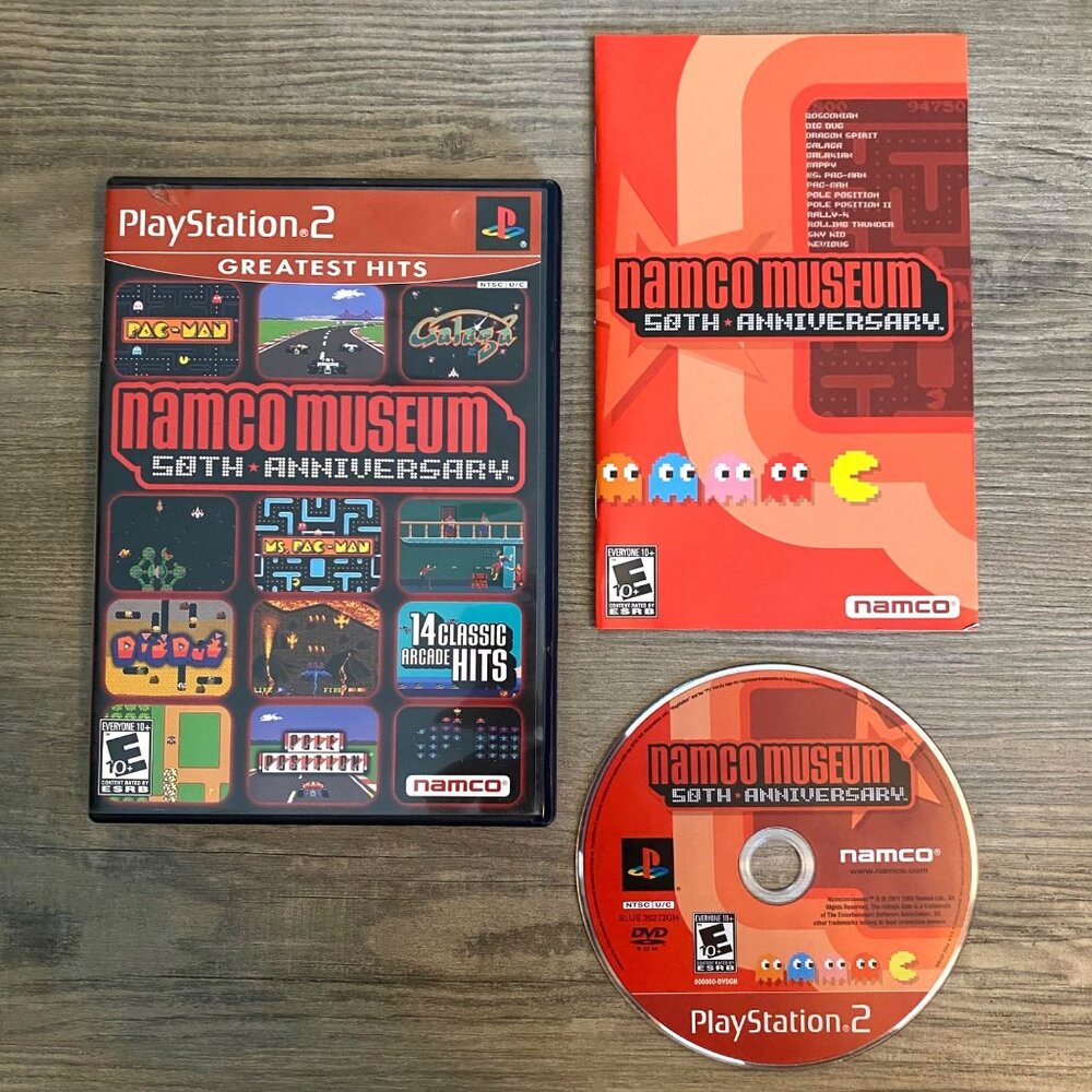 Namco Museum 50th Anniversary PlayStation 2 PS2 Greatest Hits Video Game w/ Case